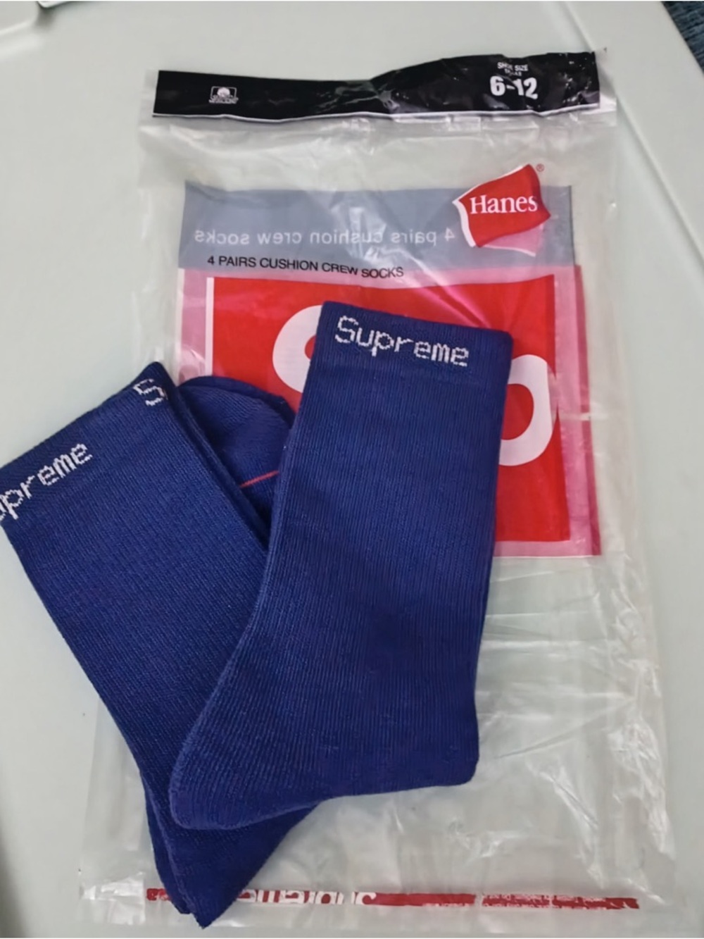 Supreme x Hanes Purple Crew Socks - Men's Cushion Crew